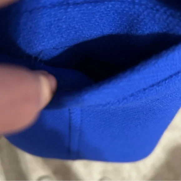 Talbots Pea Coat Italian Woven Wool Lined Double Breasted Size 20 Royal Blue - Picture 6 of 15